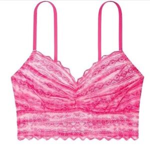 Victoria’s Secret pink lace hot pink bralette small